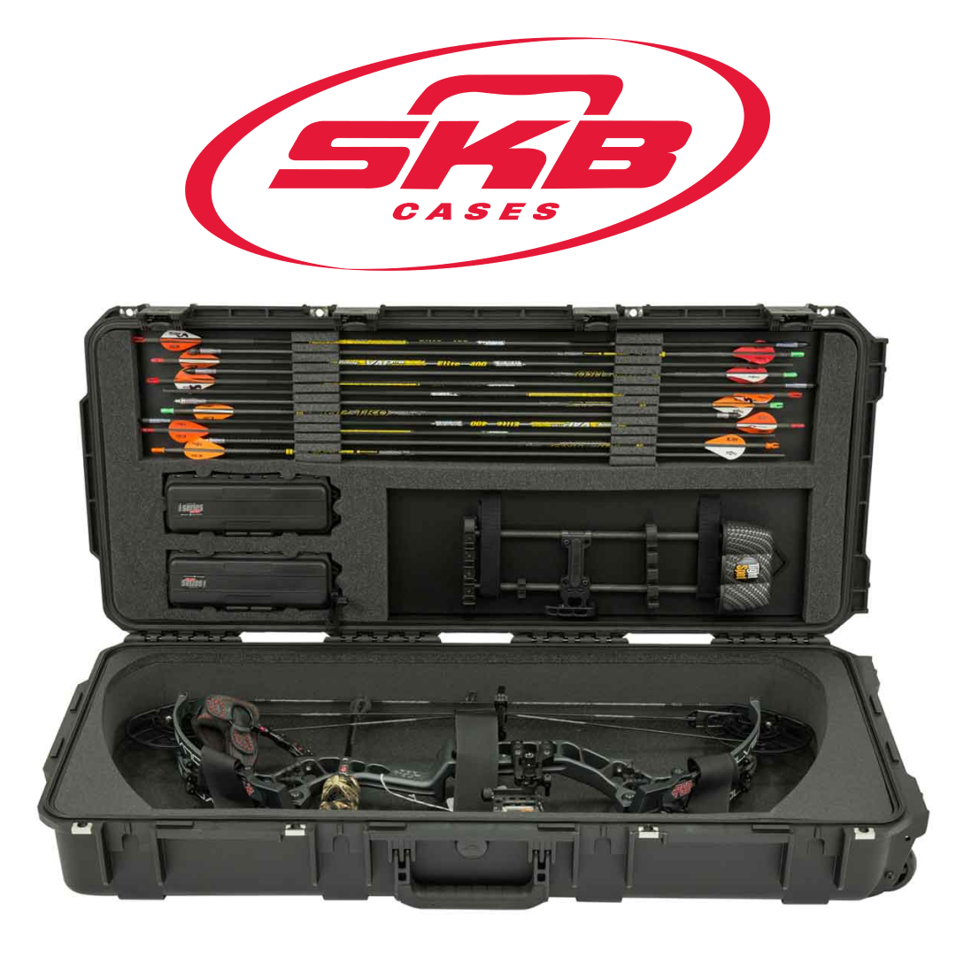 SKB bow cases logo and SKB bow case open